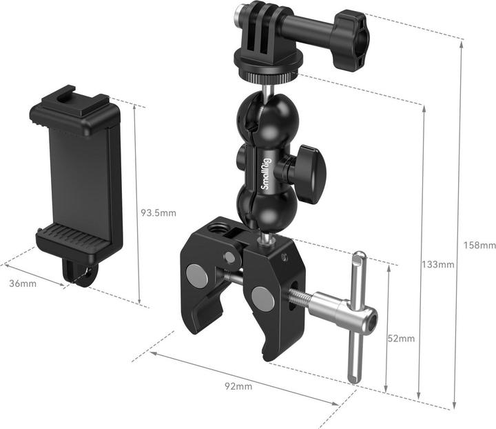 Actual product image SmallRig Super Clamp with Magic Arm ball head (Various video accessories)