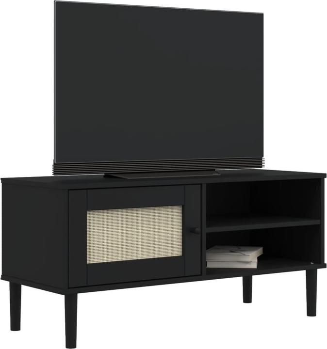 Image du produit VidaXL Meuble TV SENJA aspect rotin noir 106x40x49 cm