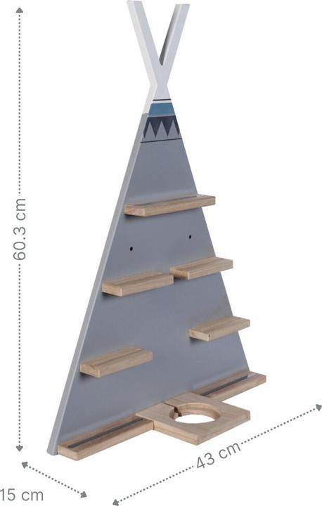 Immagine prodotto Hermex Scaffale da parete Tipi per Toniebox e Toniefiguren scaffale in legno per giocattoli