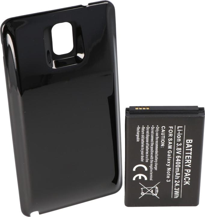 Image du produit AccuCell Batterie Samsung Galaxy Note 3, Note III, B800BE, B800BU avec boîtier noir