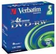 Produktbild Verbatim DVD-RW, 4x, 4.7GB, 5er Pack (5 x)