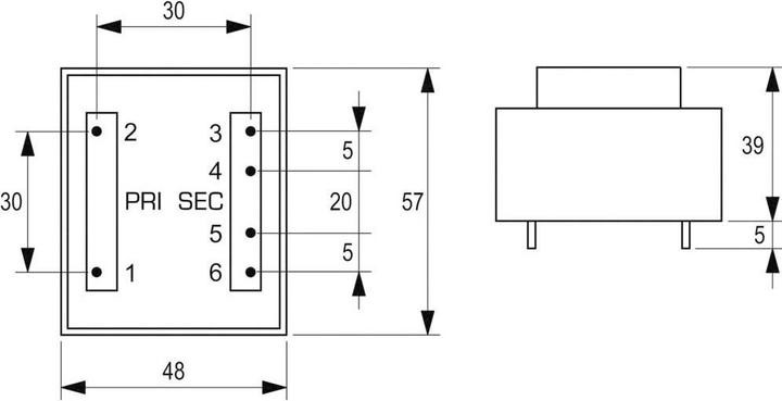 Actual product image Block Transformer PCB 16VA 2x12V