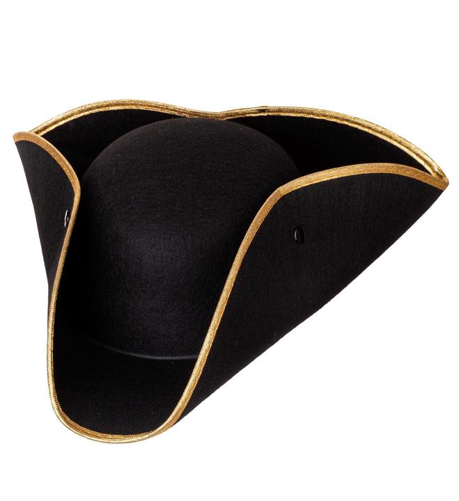 Produktbild Widmann Dreispitz Tricorn Schwarz mit Goldkante aus Filz (One Size)