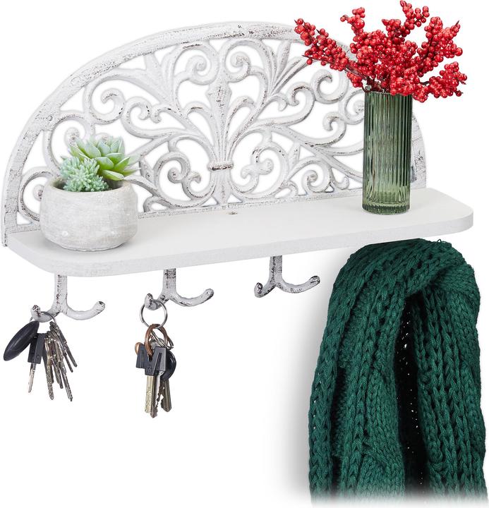 Image du produit Relaxdays Porte-manteaux mural, 4 crochets