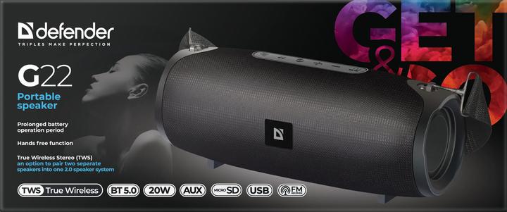 Produktbild Defender Lautsprecher G22 schwarz (65122) (6 h, Netzbetrieb)