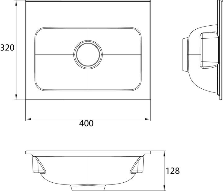 Actual product image Emco Evo 400 washbasin, 400x320mm, without overflow, for Evo 400 vanity unit, 95771144 (320 mm, 400 mm)