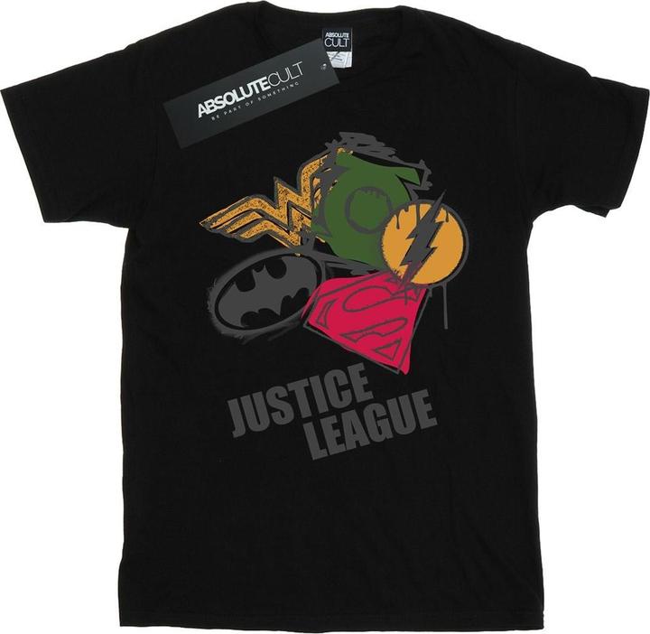 Justice League Spray Logos TShirt (XXL)