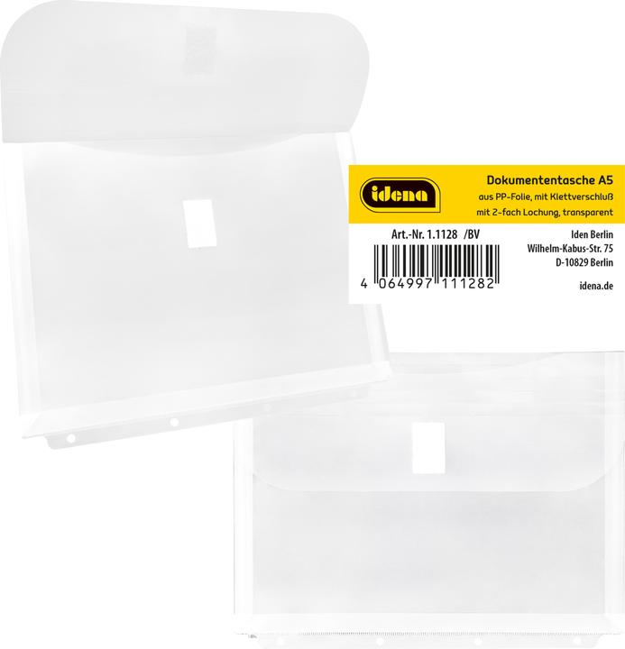 Idena Document pocket A5 for filing transparent (A5)