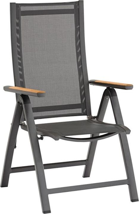 Image du produit Zebra Gamme de mobilier de jardin FLY FLY Fauteuil relax graphite avec accoudoirs en teck