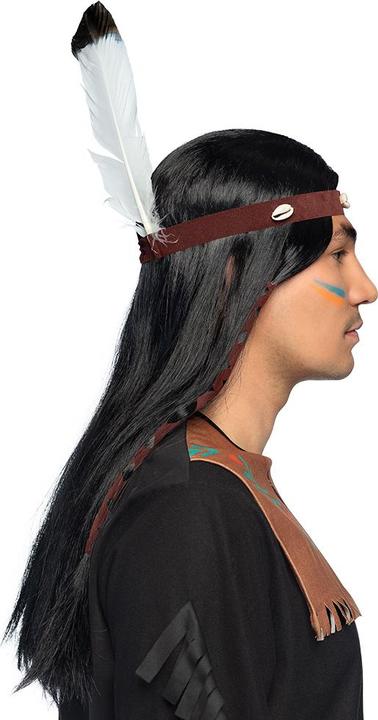 Actual product image Boland Indian Wig: With Headband And Feather