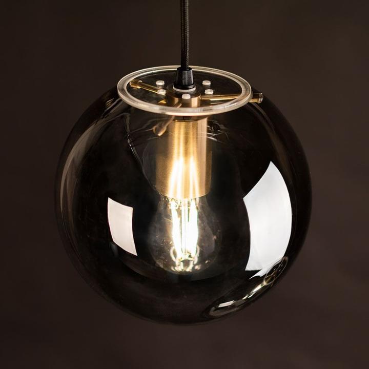 Immagine prodotto s.luce Lampada a sospensione in vetro Orb con 2 o 5 luci, incluso sistema a binario a 1 circuito (E27)