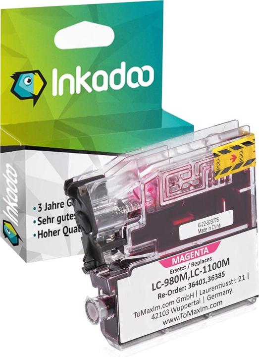 Actual product image Inkadoo Ink Cartridges Compatible with Brother LC-980M XL Ink Cartridge, magenta Magenta (M)