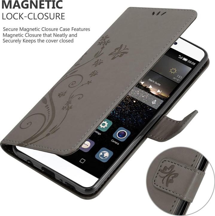 Productafbeelding Cadorabo Bloemen Boekomslag (Huawei P8)