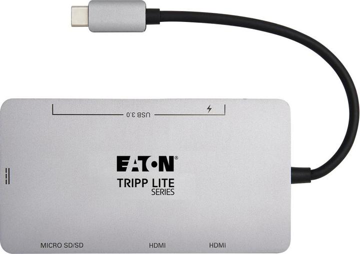 Actual product image Eaton USB-C Dock Dual Display - 4K 60Hz HDMI USB 3.2 Gen 1 USB-A Hub Memory Card 100W PD C (USB-C, 2 Ports)