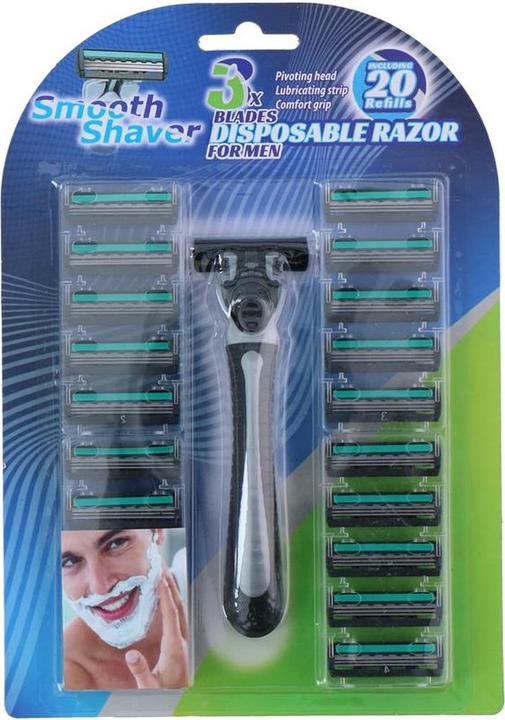 Smooth Shaver Razor men 3 blades 21pcs