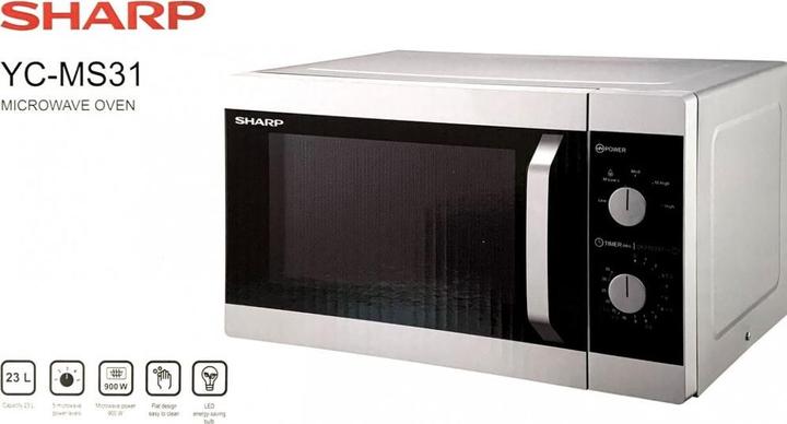 Actual product image Sharp Microwave oven YC-MS31E-S Free standing, 900 W, Silver (23 l)
