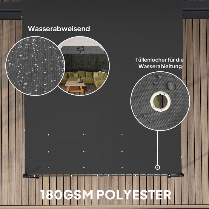 Produktbild Swisshandel24 2,5x3m Pergola, Wandmontage, Ablauflöcher, Schattendach, Dunkelgrau (248 cm, 298 cm)