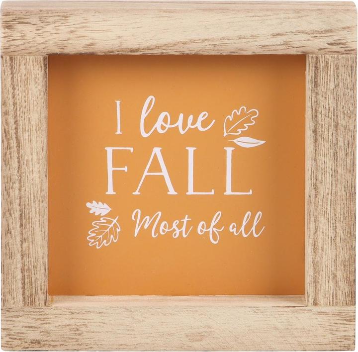 Produktbild Something Different Schild Orange I Love Fall Most Of All aus Holz Gerahmt