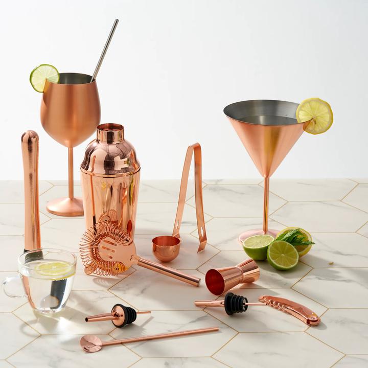 Actual product image Oak & Steel Cocktail set of 10 rose gold stainless steel (Cocktail set)
