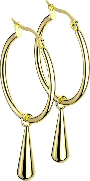 Produktbild Star Piercing Ohrring vergoldet Anhänger Tropfen (ohne Messing, Chirurgenstahl 316L)