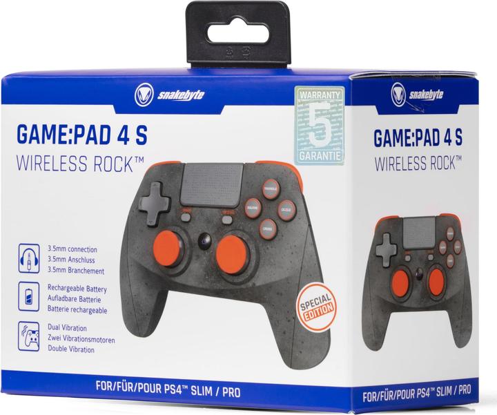 Produktbild Snakebyte Pad 4 S Wireless PS4 Controller - grau orange (PC, PS4)