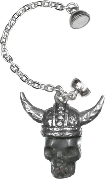 Actual product image Star Piercing Tunnel Pendant Silver Viking Skull (Brass)