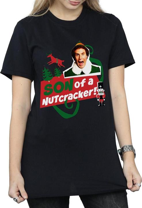 Actual product image Elf Womens/Ladies Son Of A Nutcracker Cotton Boyfriend T-Shirt (S)