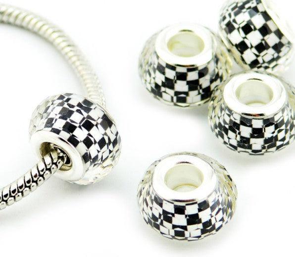 Produktbild Hermex Bead versilbert 925 - Silbrig Schwarz Weiss (Silber 925, Metalllegierung mit Acrylglas)