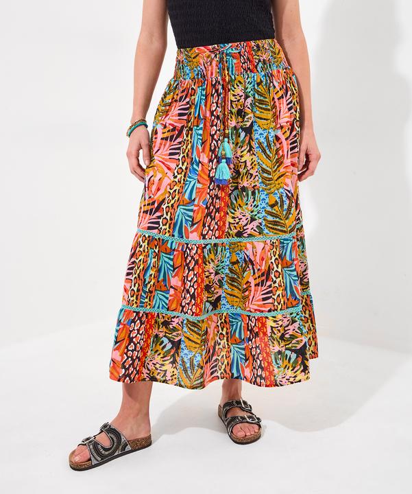 Produktbild Joe Browns Tropical Print Lace Insert Tiered Maxi Skirt (46)