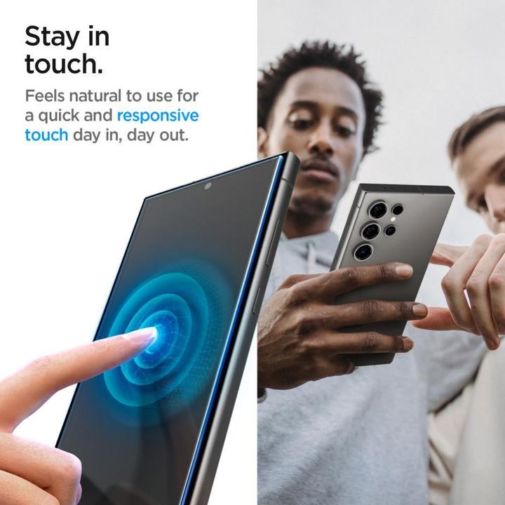 Actual product image Spigen Galaxy S24 Ultra Glass Screen Protector EZ Fit GLAS.tR Privacy 2PCS (2 Piece, Samsung Galaxy S24 Ultra)
