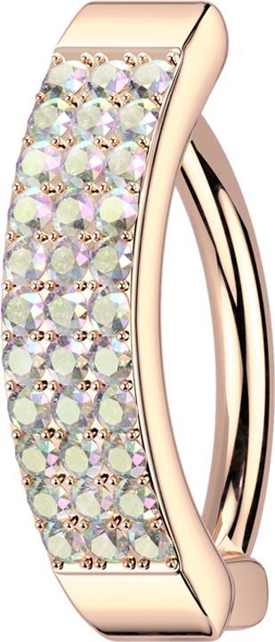 Produktbild Star Piercing Banane klappbar rosegold Schild drei Reihen Kristalle multicolor (Messing, Chirurgenstahl 316L)