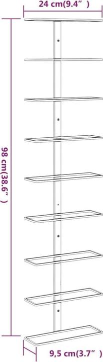 Produktbild VidaXL Weinregal (24 x 9,5 x 98 cm)