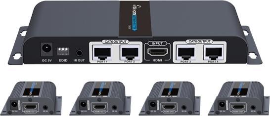 Produktbild Deltacoimp HDMI-Sender über Ethernet-Kabel, 1080p in 60 Hz, bis zu 40 m, schwarz