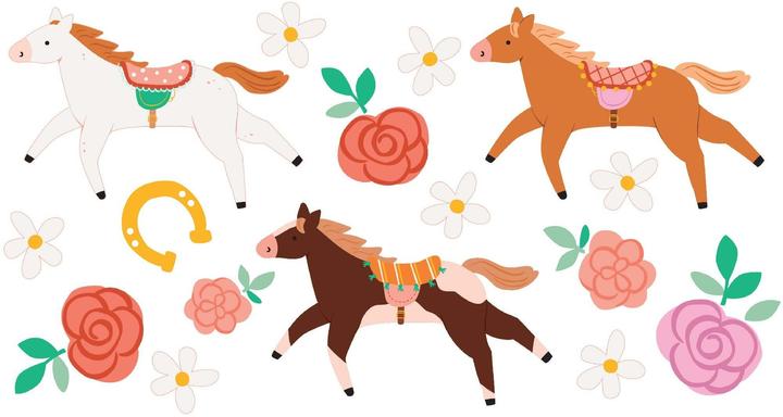 Image du produit Partydeco Kit de tatouage cheval mix, 16 pièces