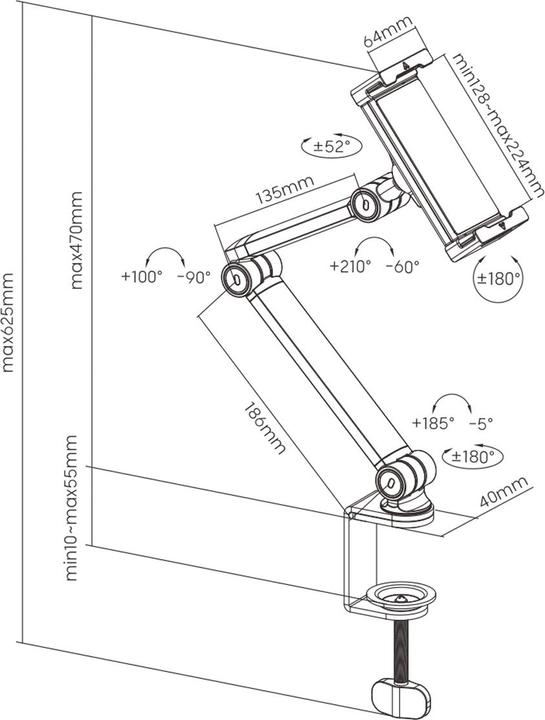 Actual product image Value Universal tablet table stand