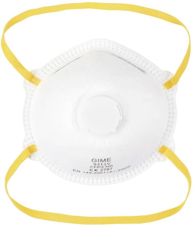 Actual product image Gime 2575495 Fine dust mask with valve FFP2 10 pcs. DIN EN 149:2001 + A1:2009 (FFP2, 10 x)