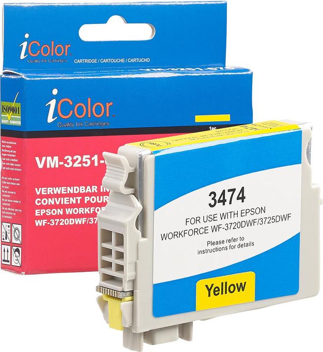 Produktbild IColor Tintenpatrone für Epson-Drucker (ersetzt T3474 / 34XL), yellow, 14 ml (Y)