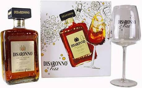 Produktbild Disaronno Amaretto Originale Likör mit Fizz Glas