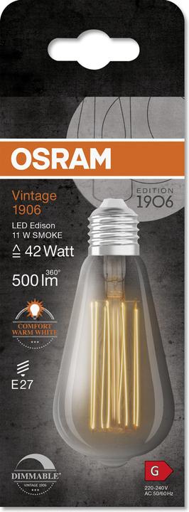 Produktbild Osram LED-Vintage-Lampe (E27, 11 W, 500 lm, 4 x, G)