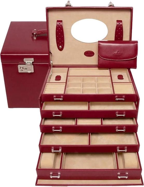 Image du produit Windrose Coffret à bijoux Merino 8 - Rouge