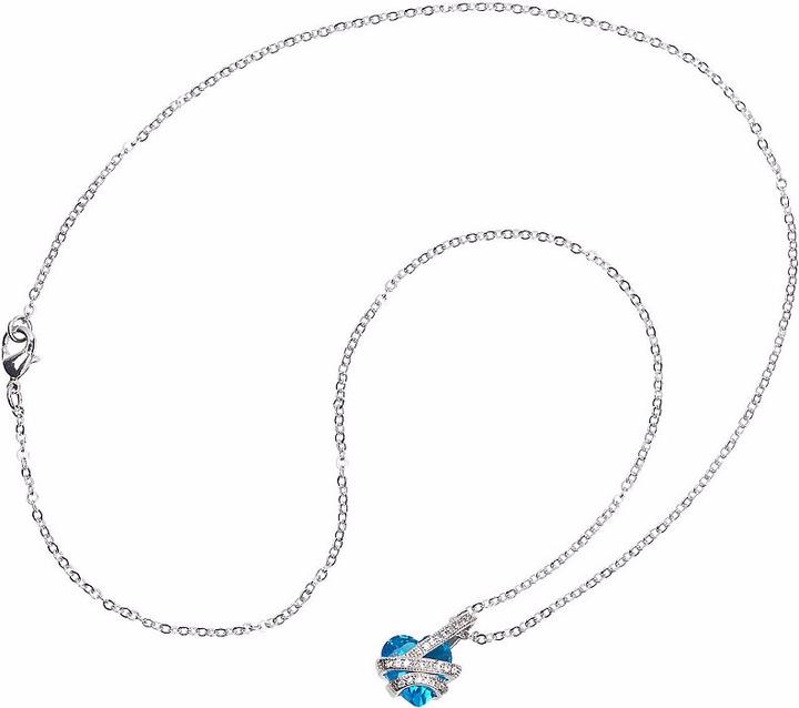 Produktbild St. Leonhard Halskette mit blauem Zirkonia-Herzanhänger und Schmucksteinen (Messing)