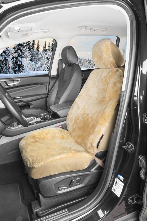 Actual product image Walser Car seat cover Iva lambskin single seat Zipp-It beige