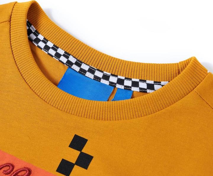 Immagine prodotto VidaXL Camicia da bambino a maniche lunghe ocra 128,Materiale: 100 (128)