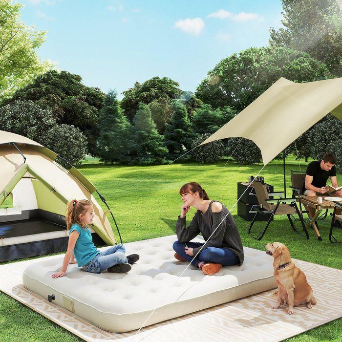 Image du produit Swisshandel24 Feldbett Campingbett mit Luftmatratze Pumpe 200 x 153 cm belastbar bis 200 kg
