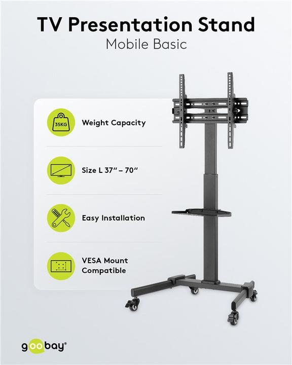Actual product image Goobay TV Presentation Stand Basic Size L (Universal, 70", 35 kg)