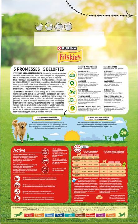 Valori nutrizionali e ingredienti Friskies Attivo (Adulto, 1 pz., 3000 g)