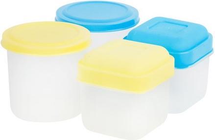 Axentia Set di 4 barattoli per erbe/congelatore in plastica