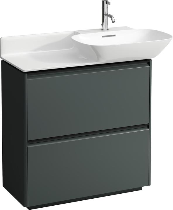 Produktbild Laufen Base für Ino Waschtischunterschrank, 2 Schubladen, Griffleiste Aluminium schwarz, zu WT 8133