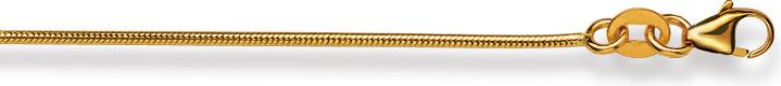 Actual product image Natsumi Schmuck Necklace yellow gold 18K/750 snake matt 1.1mm (750/18 K Yellow gold, 50 cm)
