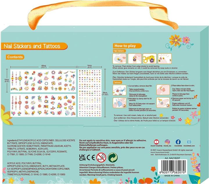 Actual product image Avenir Nail stickers tattoos flowers